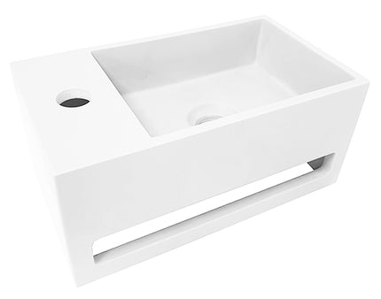Wiesbaden Julia fontein links 35 x 20 cm solid surface mat wit | Schwertz & Co