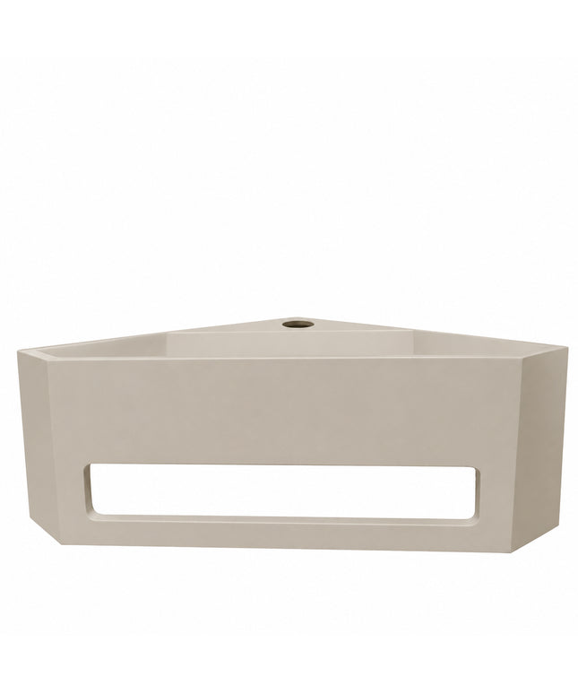 Wiesbaden Julia hoekfontein solid surface beige 35 x 35 cm - detailfoto | Schwertz & Co