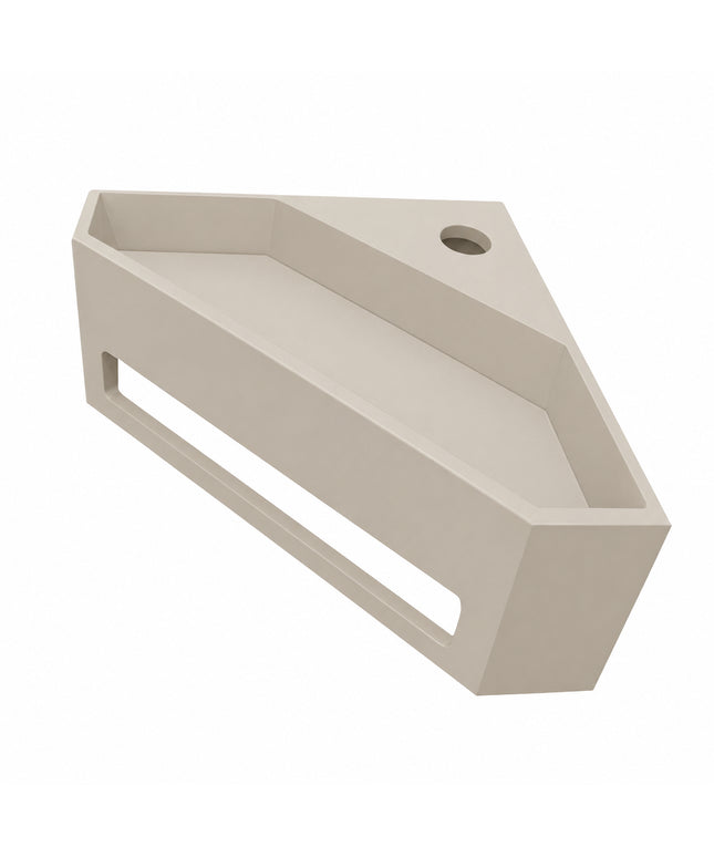 Wiesbaden Julia hoekfontein solid surface beige 35 x 35 cm | Schwertz & Co