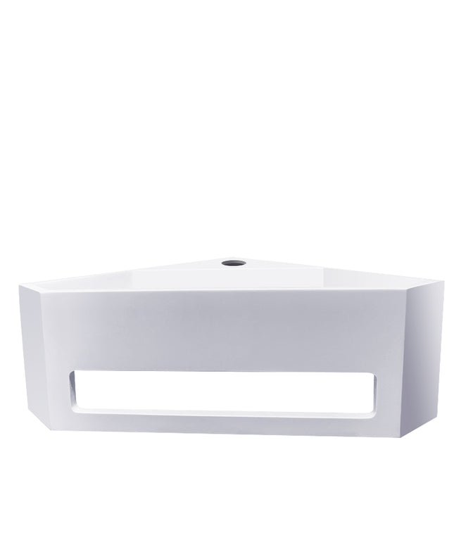 Wiesbaden Julia hoekfontein solid surface mat wit - detailfoto | Schwertz & Co