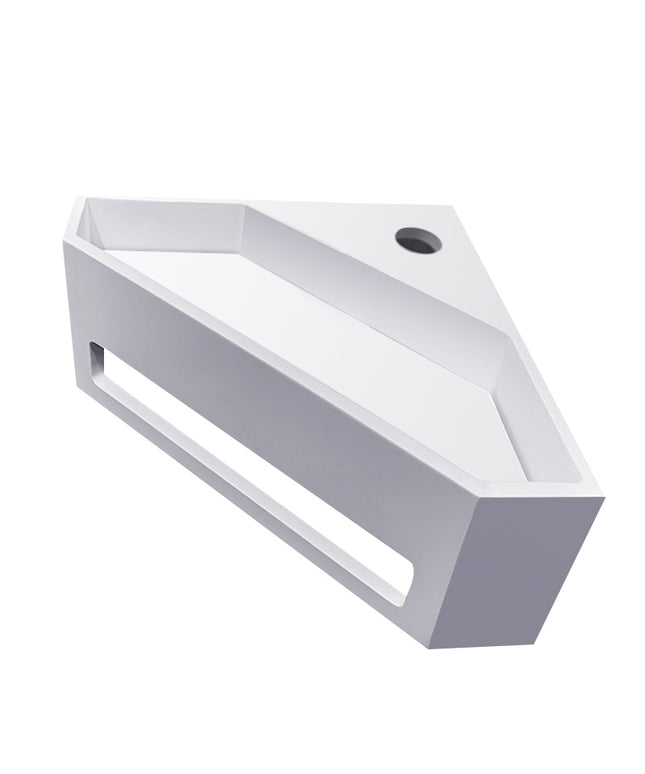 Wiesbaden Julia hoekfontein solid surface mat wit | Schwertz & Co