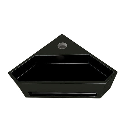 Wiesbaden Julia hoekfontein solid surface mat zwart 35 x 35 cm - sfeerfoto | Schwertz & Co