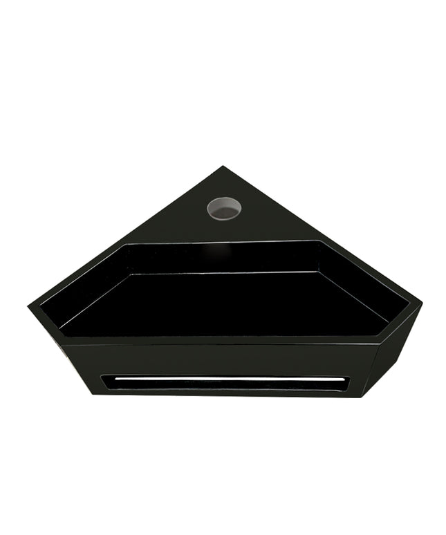 Wiesbaden Julia hoekfontein solid surface mat zwart 35 x 35 cm - sfeerfoto | Schwertz & Co