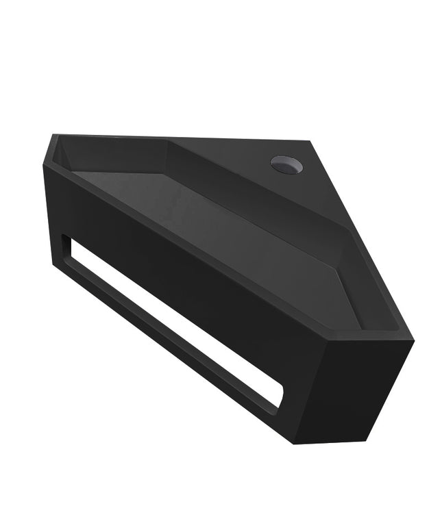 Wiesbaden Julia hoekfontein solid surface mat zwart 35 x 35 cm | Schwertz & Co