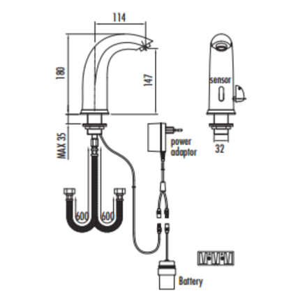 Creavit sensorkraan met warmteregelaar – Chroom