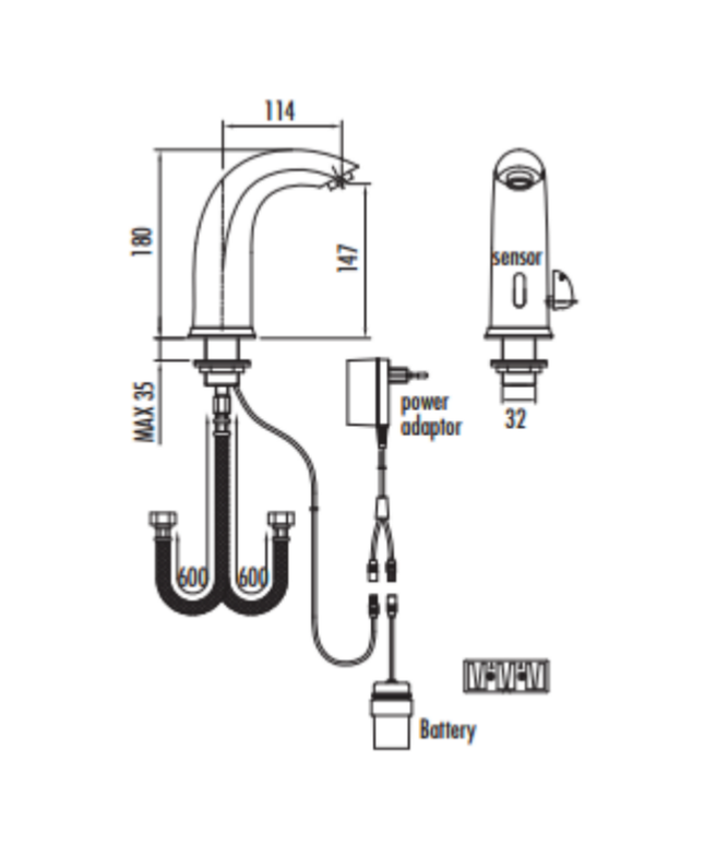 Creavit sensorkraan met warmteregelaar – Chroom