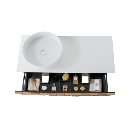 MIMOZA wastafelonderkast – 119x40x52 cm – Licht eiken – Greeploos & softclose