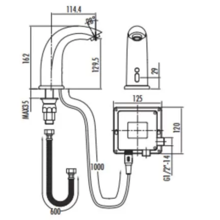 Creavit sensorkraan – Enkel koud water – Chroom