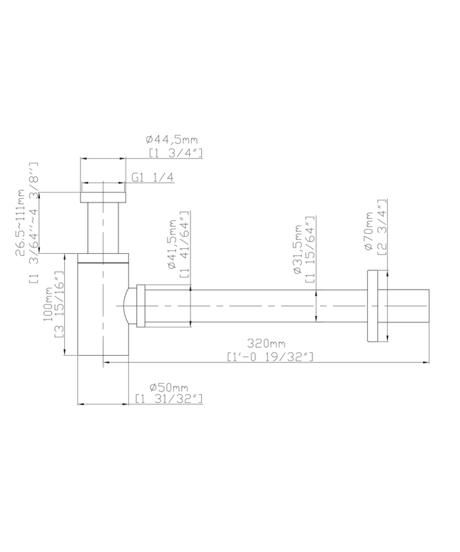 ALONI Uniforma sifon – Geborsteld RVS