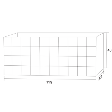 MIMOZA wastafelonderkast – 119x40x52 cm – Licht eiken – Greeploos & softclose