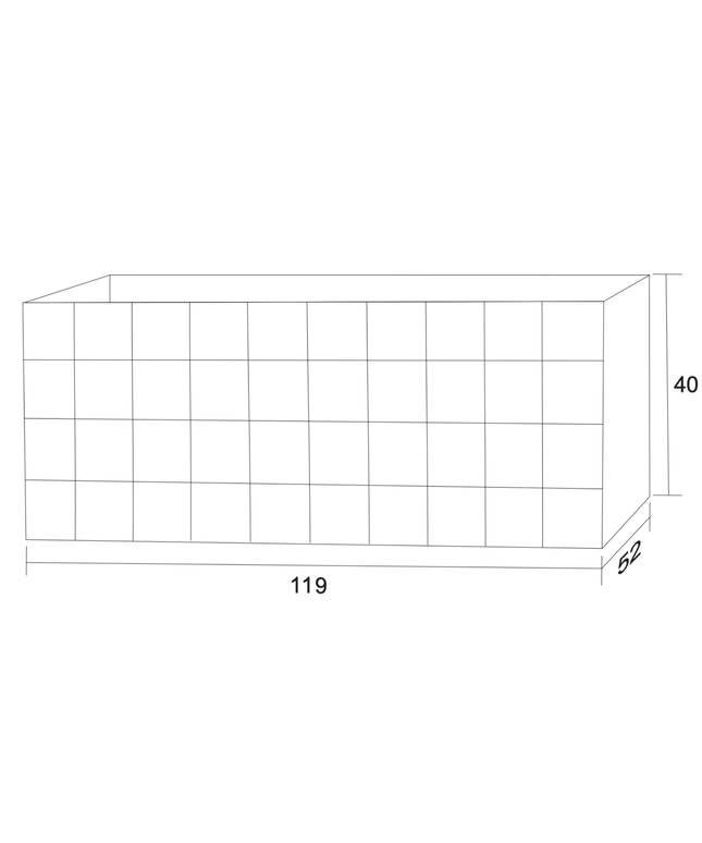 MIMOZA wastafelonderkast – 119x40x52 cm – Licht eiken – Greeploos & softclose