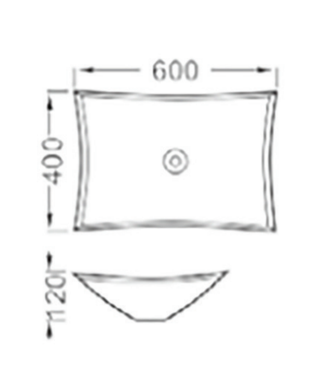 ALONI Cavon Waskom – 60x40x12 cm – Glanzend Wit