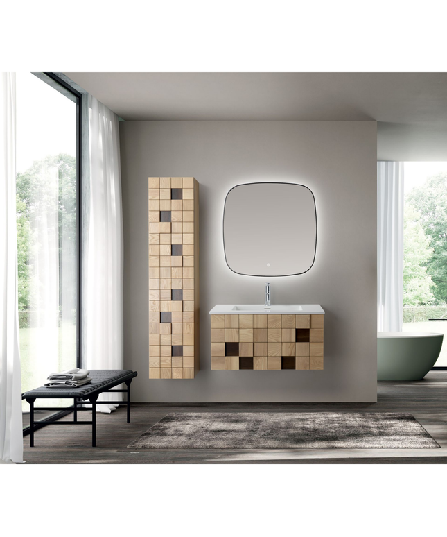 MIMOZA wastafelonderkast – 79x40x52 cm – Licht eiken – Greeploos & softclose