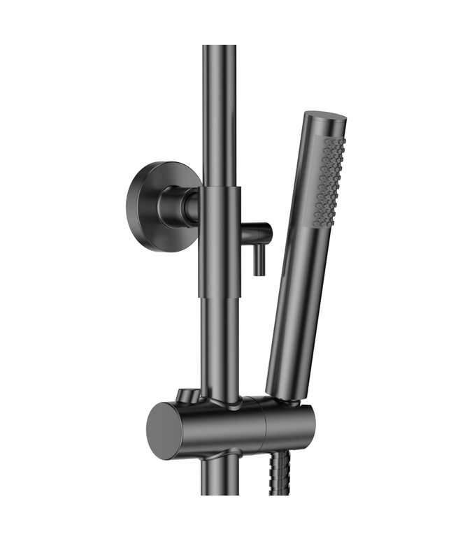 ALONI douchekolom Optima Rondo – gunmetal grijs – Ø20 cm regendouche