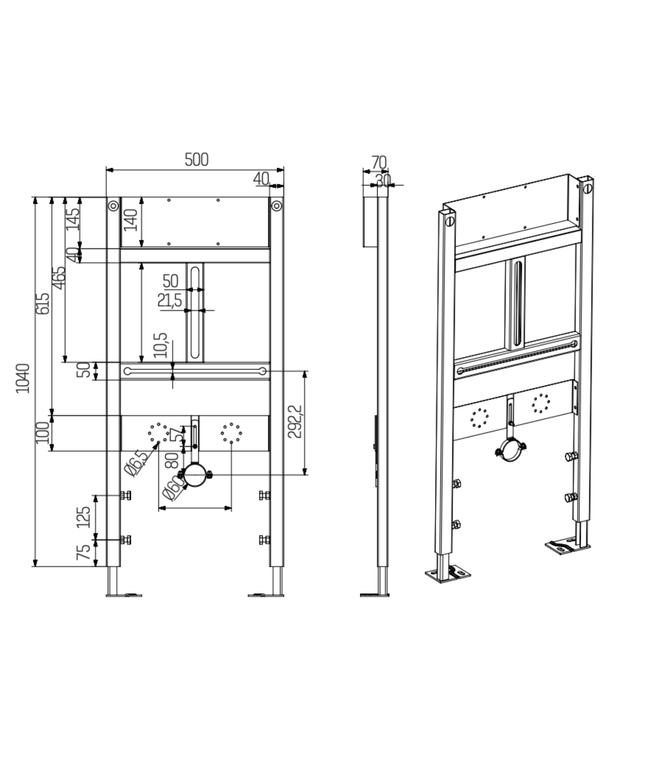 Creavit urinoir inbouwelement – universeel