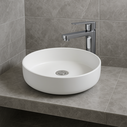 ALONI Fira Waskom – 36x12,5 cm – Glanzend Wit – Inclusief Click Waste