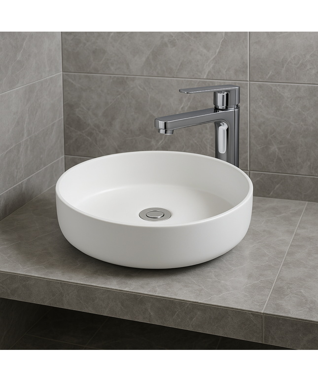 ALONI Fira Waskom – 36x12,5 cm – Glanzend Wit – Inclusief Click Waste