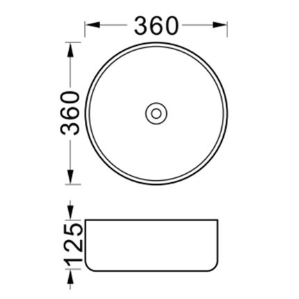 ALONI Fira Waskom – 36x12,5 cm – Glanzend Wit – Inclusief Click Waste