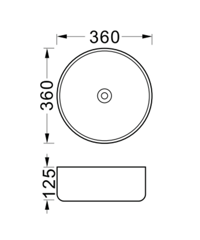 ALONI Fira Waskom – 36x12,5 cm – Glanzend Wit – Inclusief Click Waste