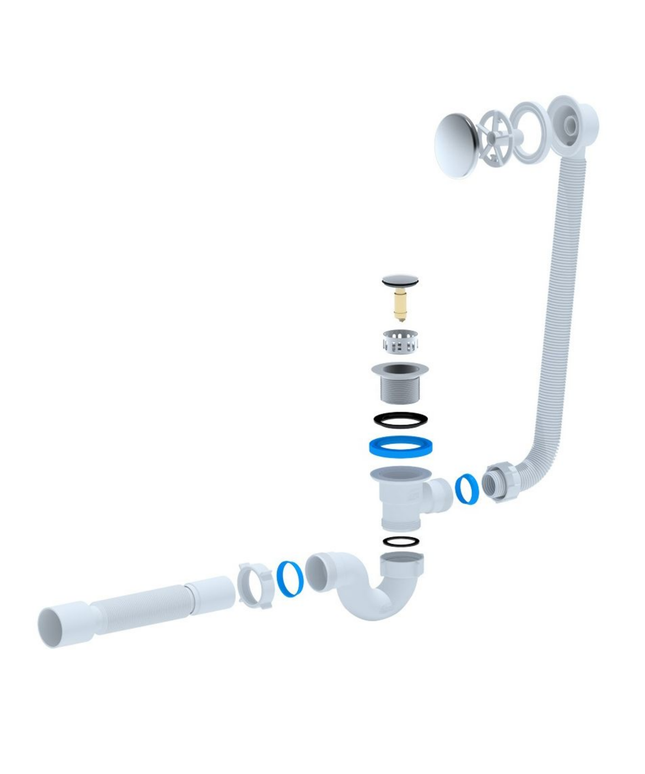 ALONI flexibele badsifon met afvoerrooster Ø50 mm