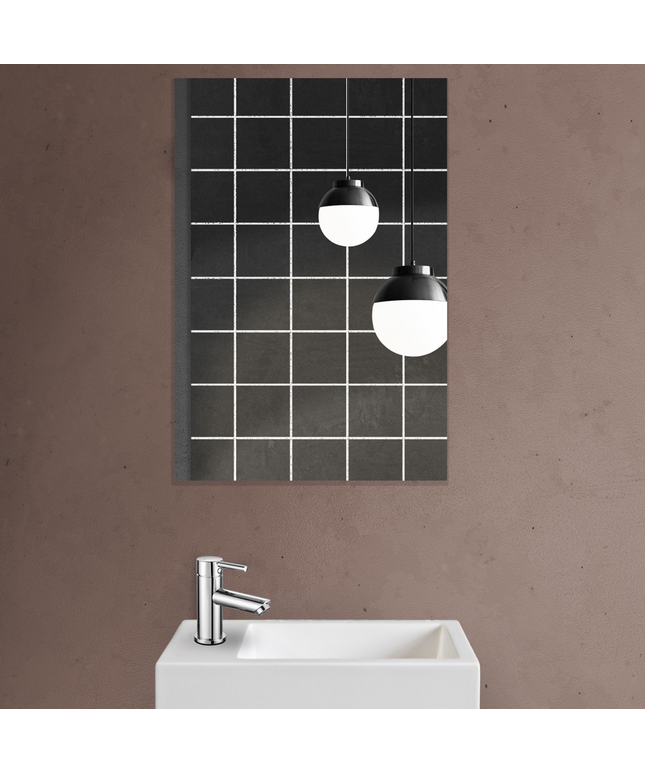 ALONI MKADO toiletspeigel – met lijst – 40x60x1,9 cm – Wit marmer