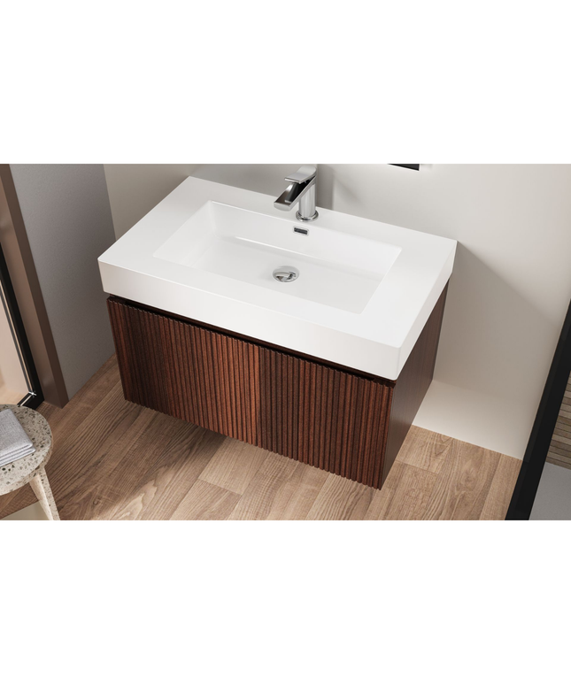 ALONI Wastafel – 80x10x46 cm – Kunstmarmer – Mat Wit