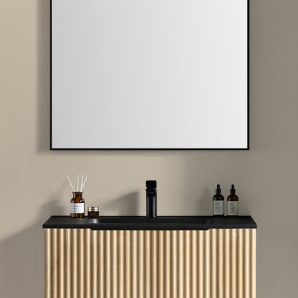 Xellanz Ribbella badmeubel compleet 100 cm naturel eik mat zwart | Schwertz & Co