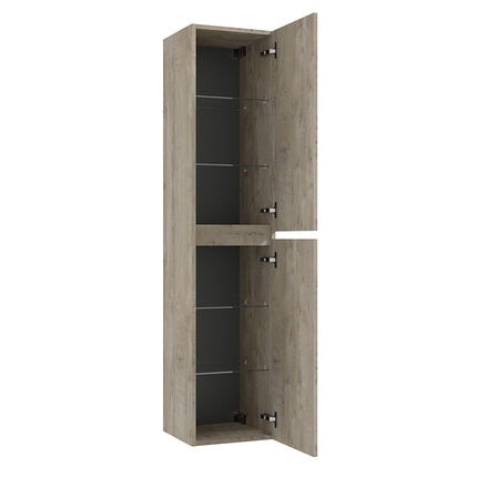 Wiesbaden Alvara kolomkast 160 x 35 x 35 cm grijs eiken - detailfoto afwerking | Schwertz & Co