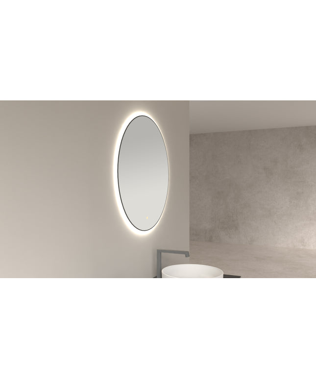 Wiesbaden Novi badkamerspiegel rond 60 cm mat zwart - detailfoto | Schwertz & Co