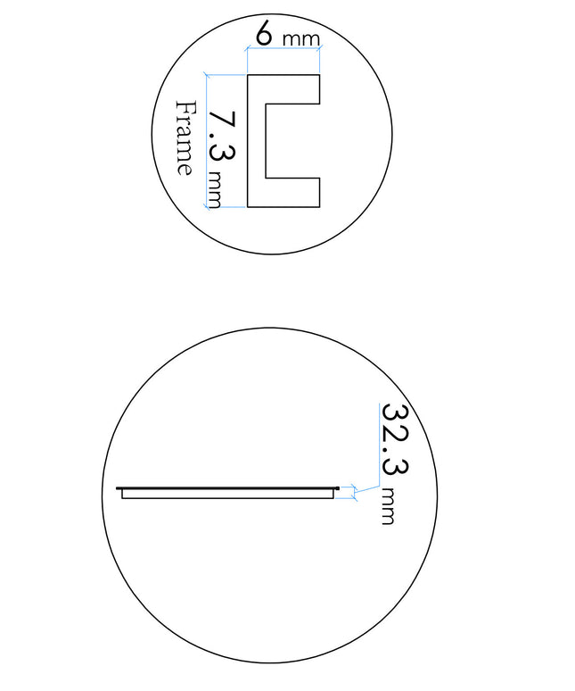 Wiesbaden - Badkamerspiegel - Novi spiegel rond met LED, dimbaar 60 cm mat zwart - technische tekening