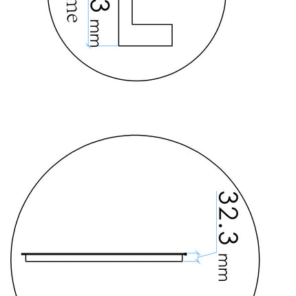 Wiesbaden - Badkamerspiegel - Novi spiegel rond met LED, dimbaar 60 cm geborsteld messing - technische tekening