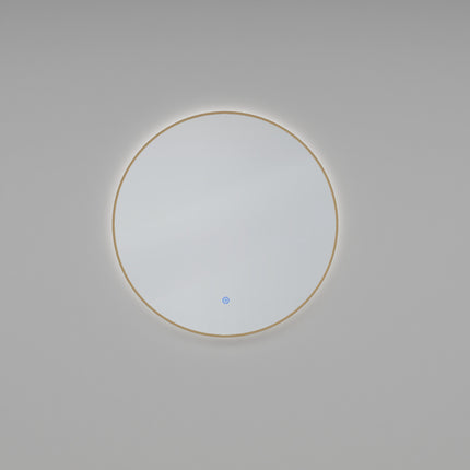 Wiesbaden Novi ronde LED spiegel 80 cm geborsteld messing - detailfoto verlichting | Schwertz & Co