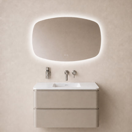 Wiesbaden Lumora spiegel rond met LED dimbaar en spiegelverwarming 100 x 65 cm - afbeelding 2 | Schwertz & Co