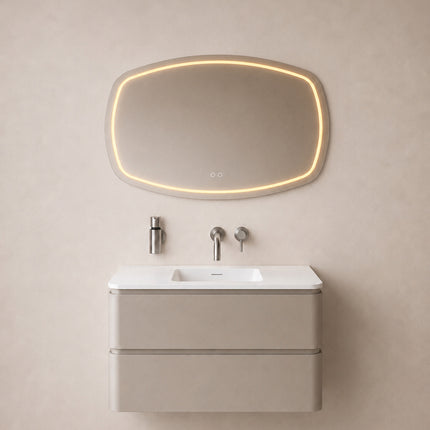 Wiesbaden Lumora spiegel rond met LED dimbaar en spiegelverwarming 100 x 65 cm - afbeelding 3 | Schwertz & Co