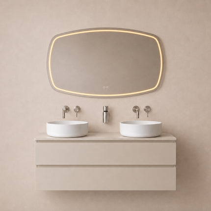 Wiesbaden Lumora spiegel rond met LED dimbaar en spiegelverwarming 140 x 74 cm - afbeelding 3 | Schwertz & Co