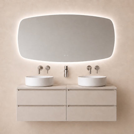 Wiesbaden Lumora spiegel rond met LED dimbaar en spiegelverwarming 160 x 78 cm - afbeelding 2 | Schwertz & Co