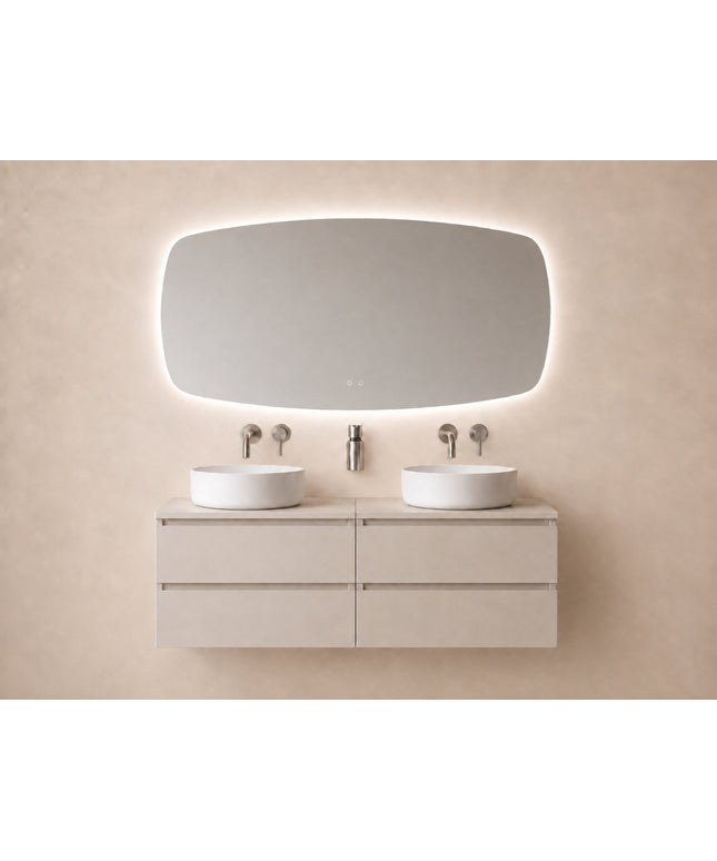 Wiesbaden Lumora spiegel rond met LED dimbaar en spiegelverwarming 160 x 78 cm - afbeelding 2 | Schwertz & Co