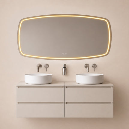 Wiesbaden Lumora spiegel rond met LED dimbaar en spiegelverwarming 160 x 78 cm - afbeelding 3 | Schwertz & Co