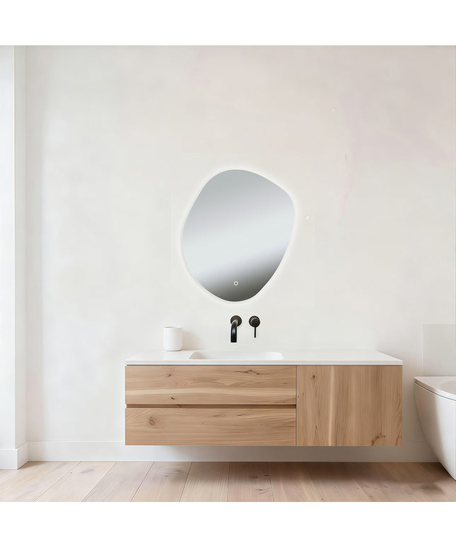 Wiesbaden Ellva badkamerspiegel met LED 70 x 80 cm organisch - detailfoto | Schwertz & Co