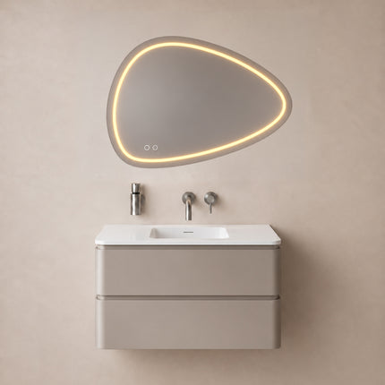 Wiesbaden Lumora spiegel organisch met LED dimbaar en spiegelverwarming 80 x 55 cm - afbeelding 3 | Schwertz & Co
