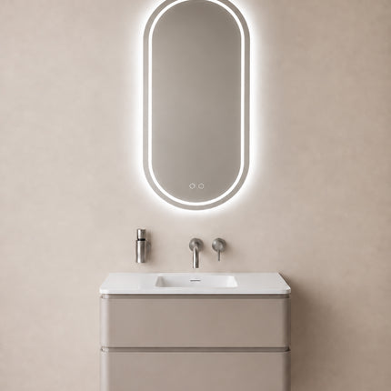 Wiesbaden Lumora spiegel ovaal met LED dimbaar en spiegelverwarming 100 x 50 cm | Schwertz & Co
