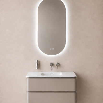 Wiesbaden Lumora spiegel ovaal met LED dimbaar en spiegelverwarming 100 x 50 cm - afbeelding 2 | Schwertz & Co