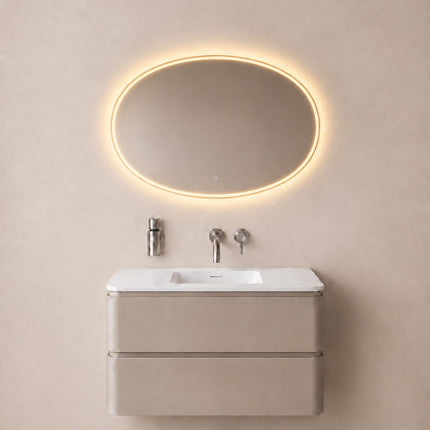 Wiesbaden Oliva spiegel ovaal met LED dimbaar en spiegelverwarming 120 x 70 cm - afbeelding 2 | Schwertz & Co