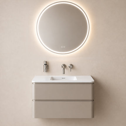 Wiesbaden Lumora spiegel rond met LED dimbaar en spiegelverwarming Ø 80 cm | Schwertz & Co