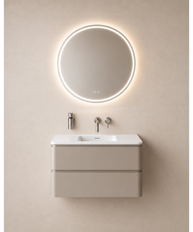 Wiesbaden Lumora spiegel rond met LED dimbaar en spiegelverwarming Ø 80 cm | Schwertz & Co