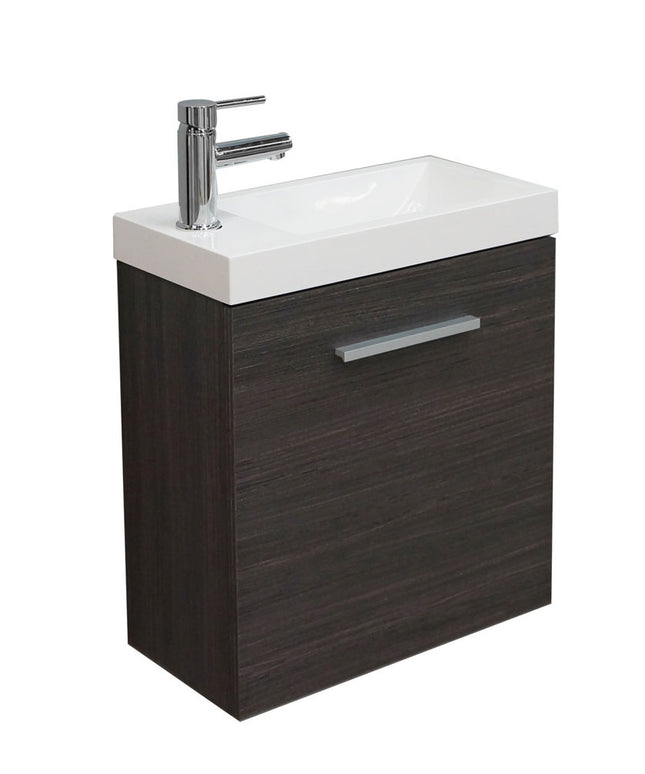 Xellanz Emma fonteinkastje met wastafel 50 cm houtnerf grijs | Schwertz & Co