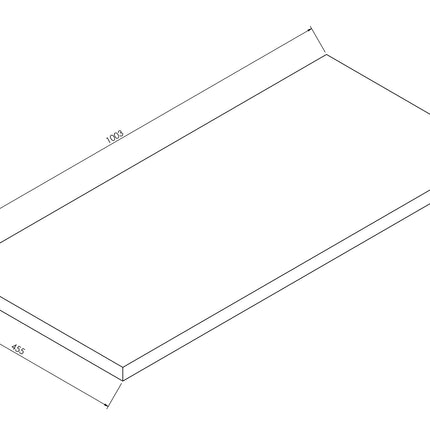 Wiesbaden Alvara topblad 100 x 46 cm donker eiken - technische tekening | Schwertz & Co