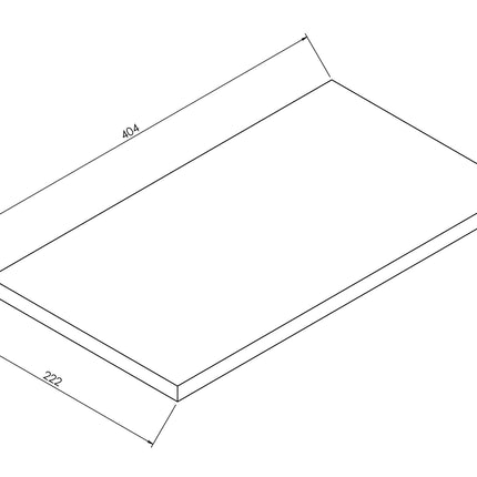 Wiesbaden Alvara topblad 40 x 22 cm mat wit - technische tekening | Schwertz & Co