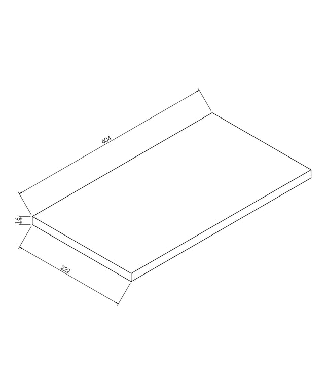 Wiesbaden Alvara topblad 40 x 22 cm mat wit - technische tekening | Schwertz & Co