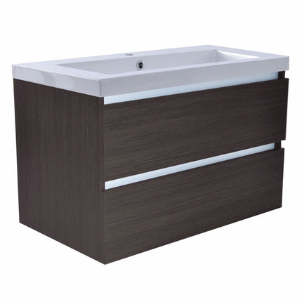 Wiesbaden Vision wastafelonderkast 80 x 46 cm houtnerf grijs - sfeerfoto | Schwertz & Co